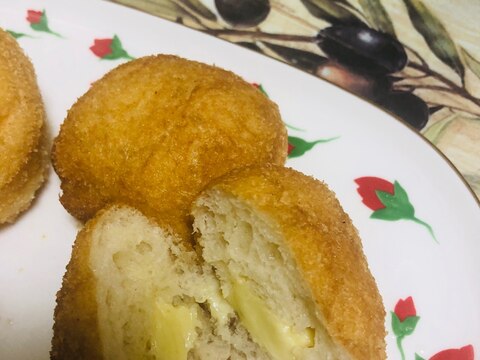 冷凍パン生地使用♪チーズ入り揚げパン